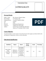 Manash Pratim Kakati: Curriculum Vitae