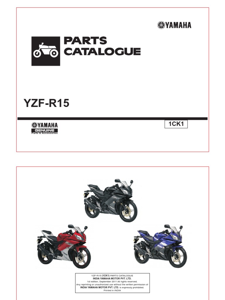 Yamaha YzfR15 Catalogue PDF Screw Clutch
