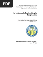 Ensayo La Lógica de La Explicacion y Comprension