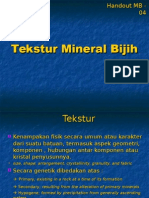 Texture of Ore Minerals