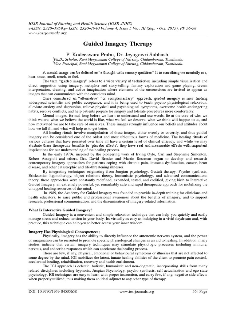 Guided Imagery Therapy Relaxation (Psychology) Mental Image