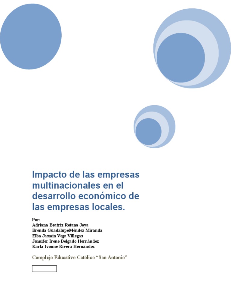 Impacto de Las Multinacionales en Las Empresas Locales de El Salvador ...
