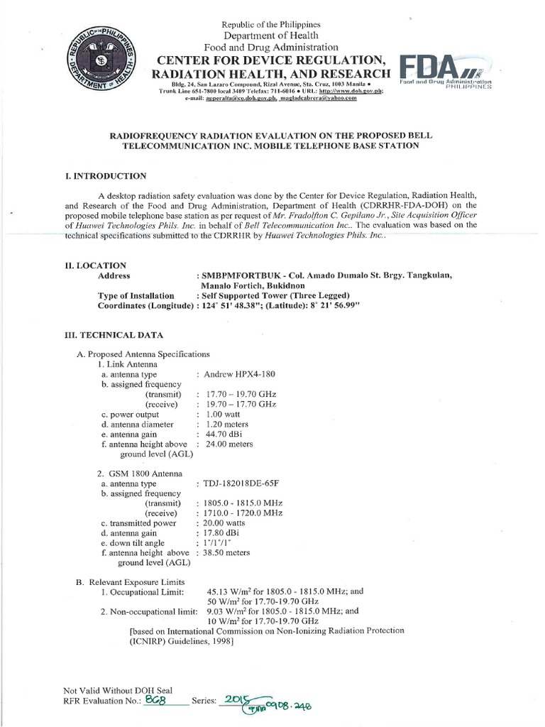 Sample Doh Radiation Evaluation PDF | PDF