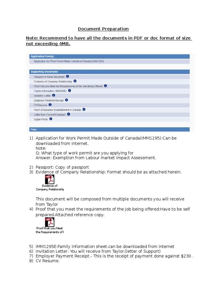 Work Permit Application Document Guide | PDF | Business | Finance ...