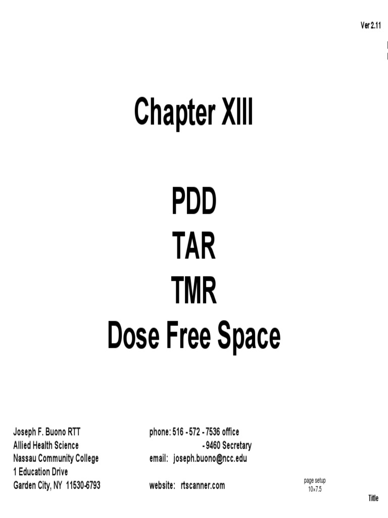 PDD, TMR, and TAR in Radiotherapy | PDF | Absorbed Dose | Applied And ...