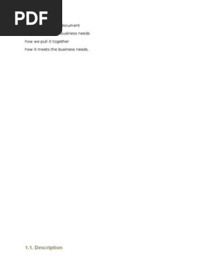 High Level Scoping Document
