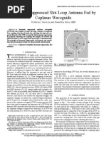 Harmonic Suppressed Slot Loop Antenna Fed by Coplanar Waveguide