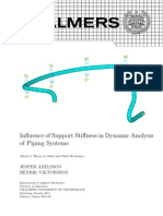 Infuence of Support Stiness in Dynamic Analysis of Piping Systems