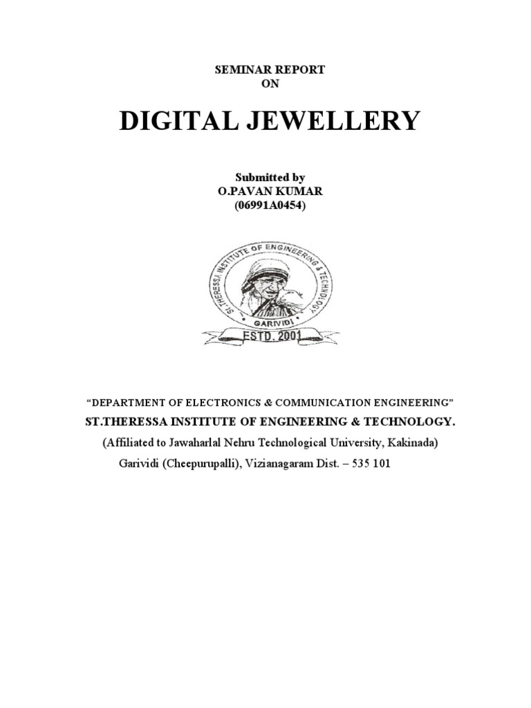 Digital Jewellery Seminar Report ON PDF Embedded System