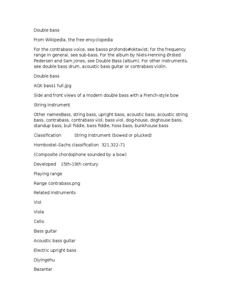 DOuble Bass | PDF | Double Bass | String Instruments