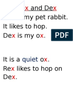 X X X X X: Re and de Re Is My Pet Rabbit. It Likes To Hop. de Ismyo