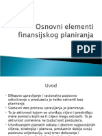 Osnovni Elementi Finansijskog Planiranja