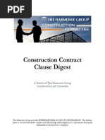 Construction Contract Clause Digest