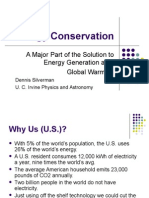 Energy Conservation: A Major Part of The Solution To Energy Generation and Global Warming