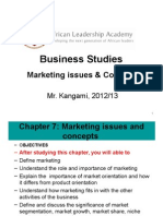 Business Studies: Marketing Issues & Concept