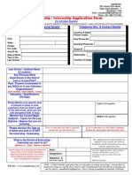 Application Form for Internship-2014