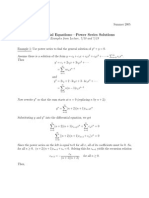 Differential Equations-Power Series Solutions