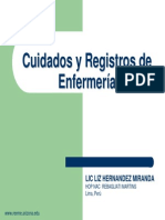 Cuidados y Registros de enfermería 