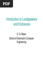 Introduction to Loudspeakers and Enclosures