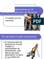 Consideraciones en Selección de Personal