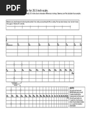 25.5 Inch Scale Fret Template
