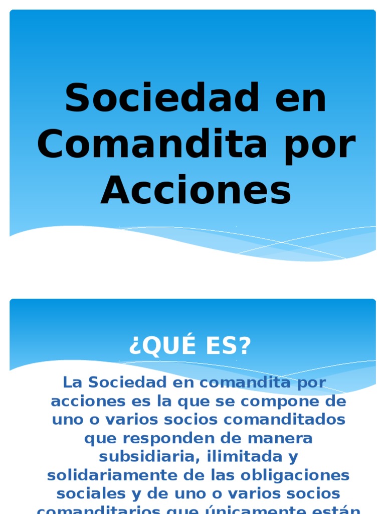 Sociedad en Comandita por Acciones.pptx Sociedad de responsabilidad limitada Liquidación