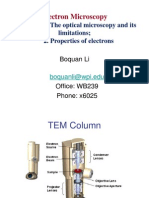 Electron Microscopy: Lecture 2: 1. The Optical Microscopy and Its Limitations 2. Properties of Electrons