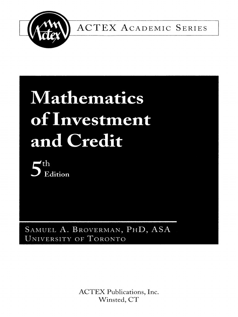 MATHEMATICS OF INVESTMENT AND CREDIT 7TH EDITION PDF FREE DOWNLOAD intelligence overview