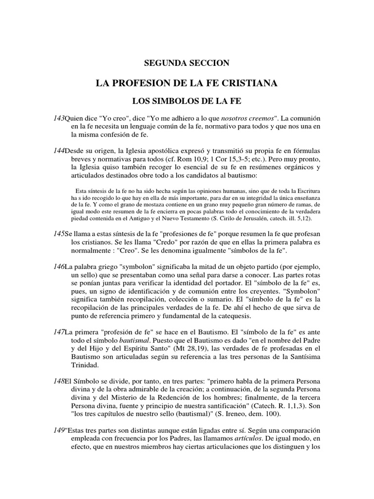 La Profesión de La Fe Cristiana | PDF | Filosofía | Religión y ...