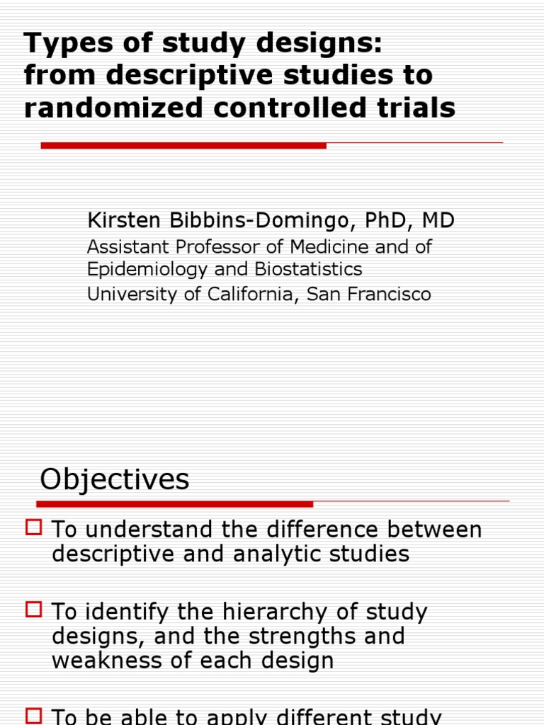 Types of Study Designs.073106 | PDF | Cohort Study | Randomized ...