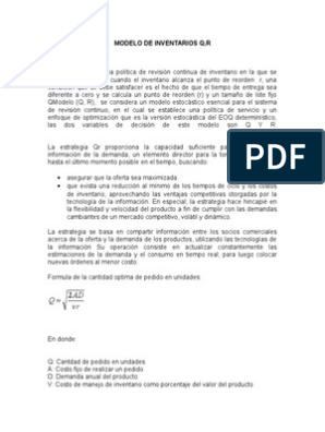 Modelo de Inventarios Q, R | PDF