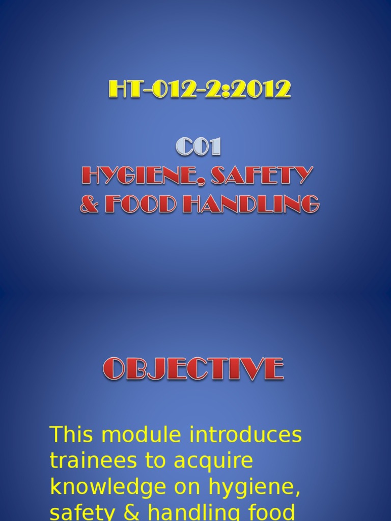 c01 Hygiene, Safety and Food Handling | PDF | Hygiene | Kitchen Utensil
