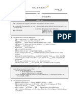 Ficha de Trabalho - Ortografia