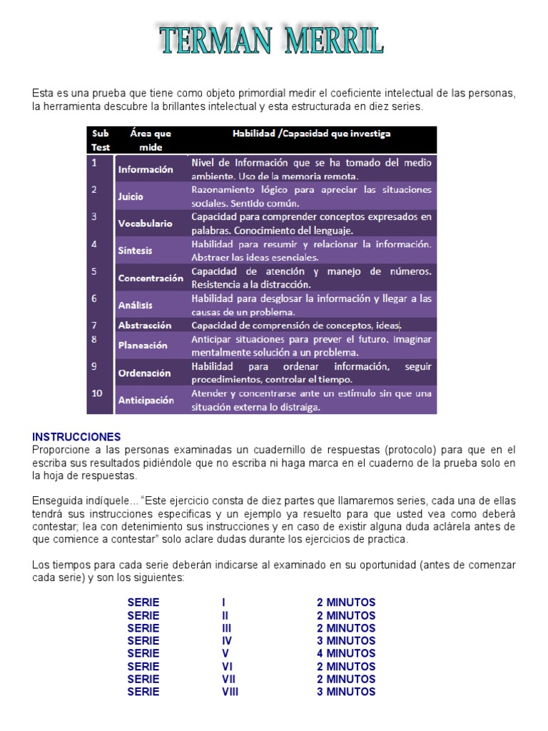 Terman Manual | PDF | Cociente de inteligencia | Memoria