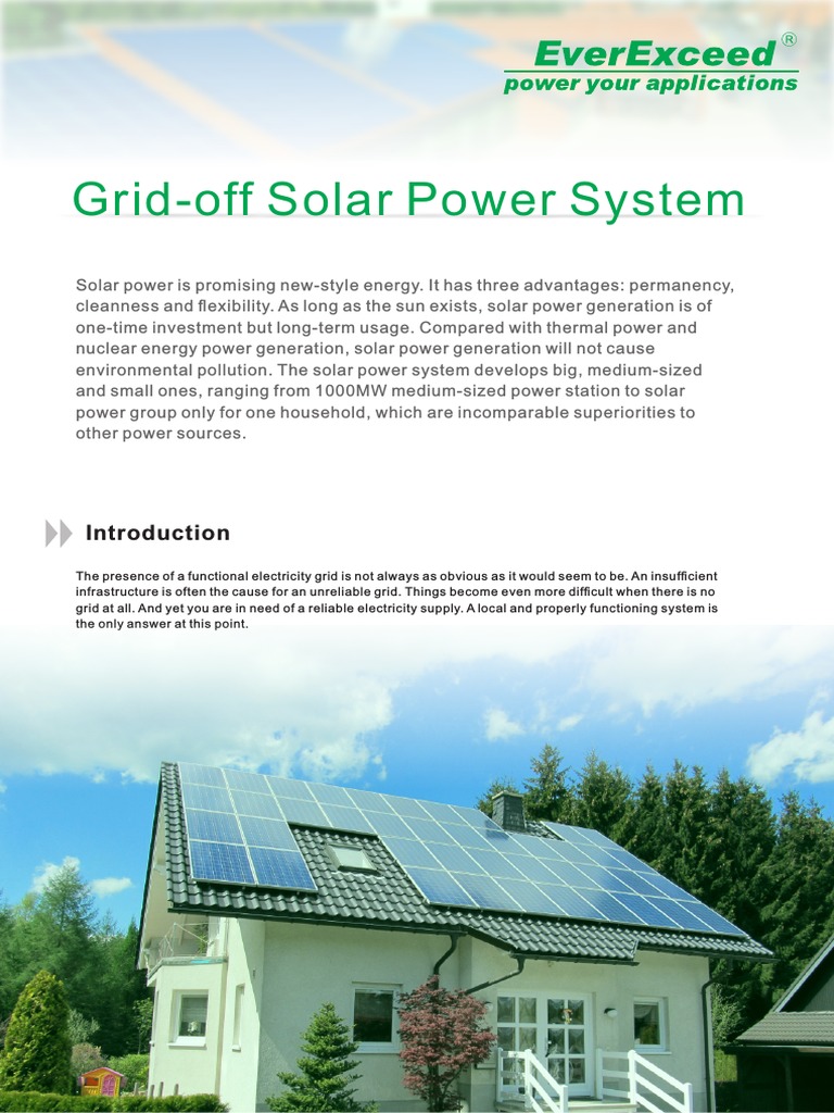 Grid-Off Solar Power System | PDF | Photovoltaic System | Solar Power