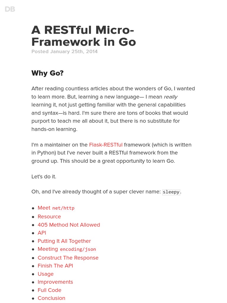A Restful Micro Framework in Go | PDF | Application Programming ...