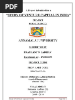 Project On "Study of Venture Capital in India"