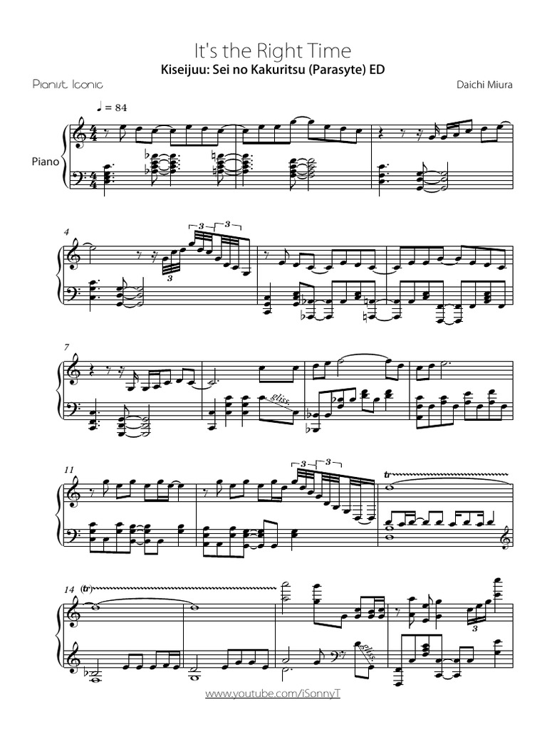 Kiseijuu Sei No Kakuritsu Parasyte Ed It S The Right Time Arr Iconic