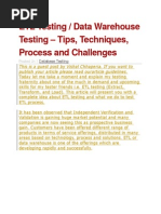 ETL Testing