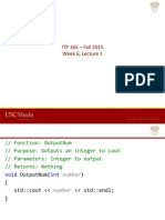 Creating Functions: ITP 165 - Fall 2015 Week 6, Lecture 1