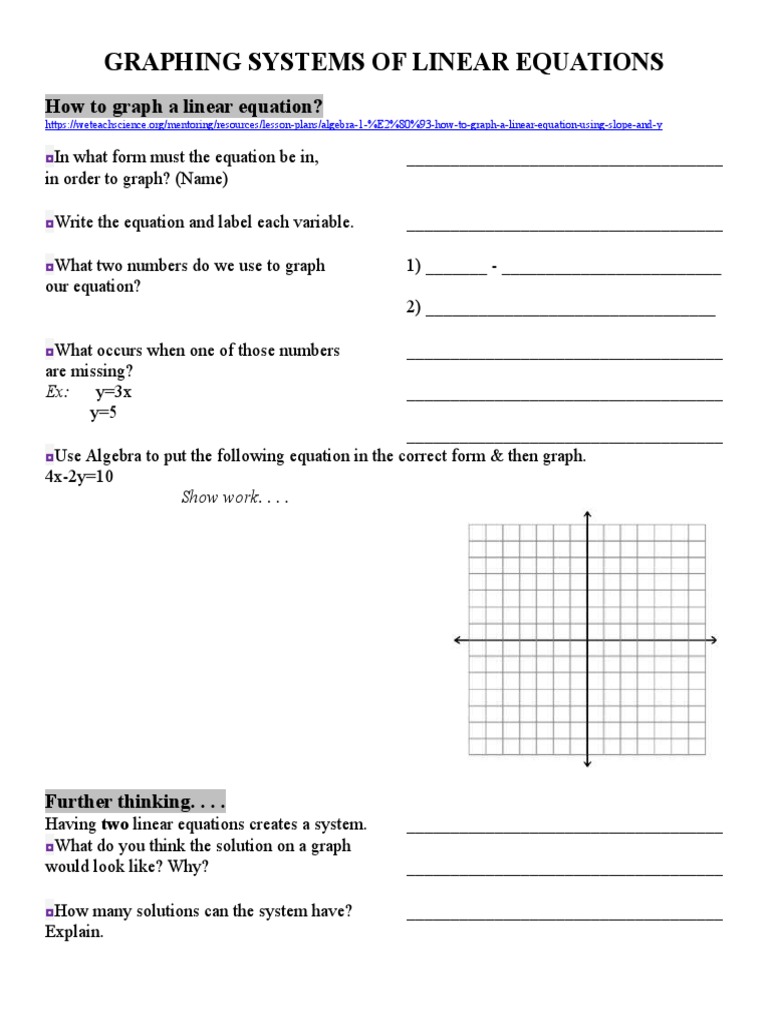 Graphing Linear Equations Guide | PDF | Teaching Methods & Materials ...