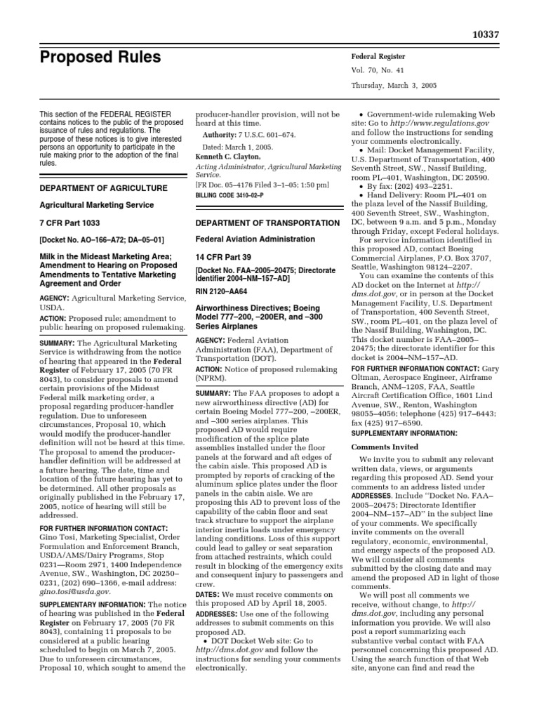 Proposed Rule: Air Traffic Operating and Flight Rules, Etc.: Boeing ...