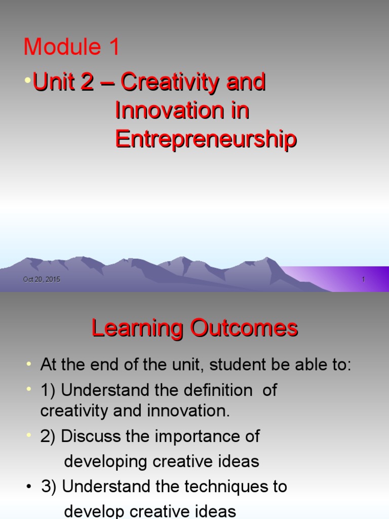 Creativity and Innovation in Entrepreneurship | PDF | Creativity ...