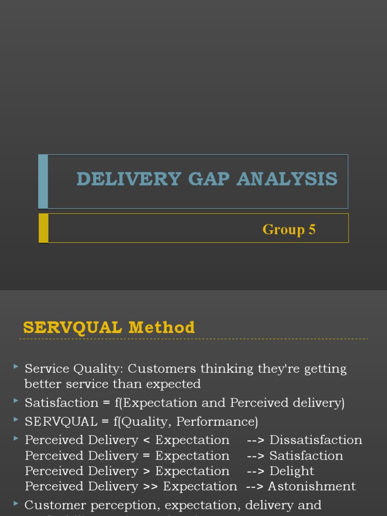 Delivery Gap Analysis | PDF | Economies | Behavioural Sciences
