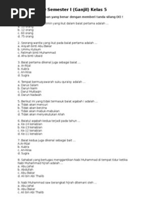 Soal Ski Kls V Semester 2