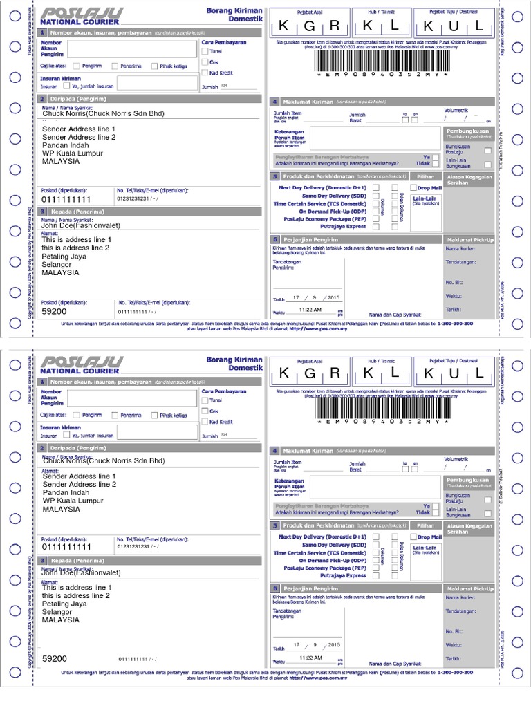 Sender and Recipient Address Details | PDF | Home & Garden