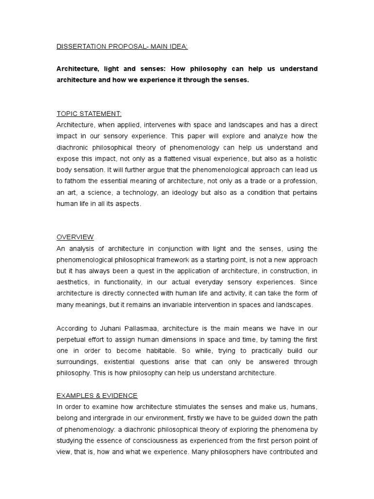 architecture and the senses dissertation