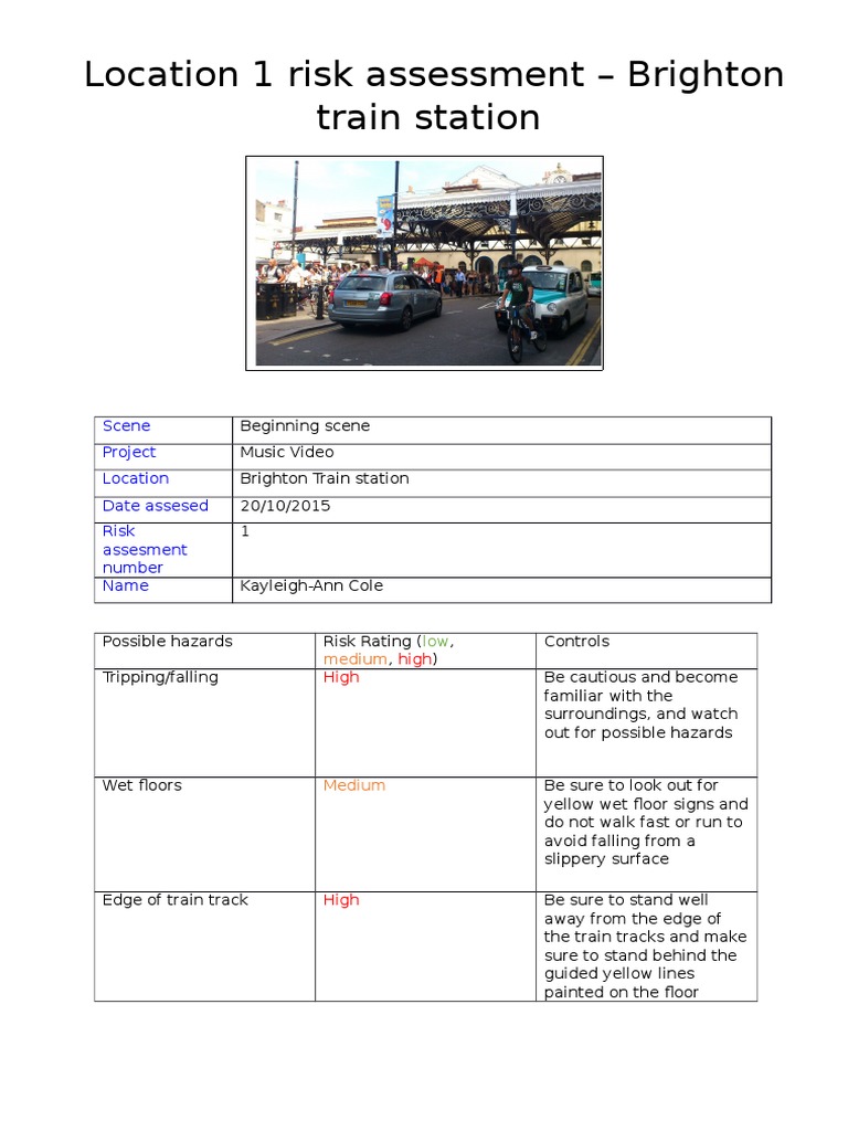 Brighton Train Station Risk Assessment | PDF | Travel | Art