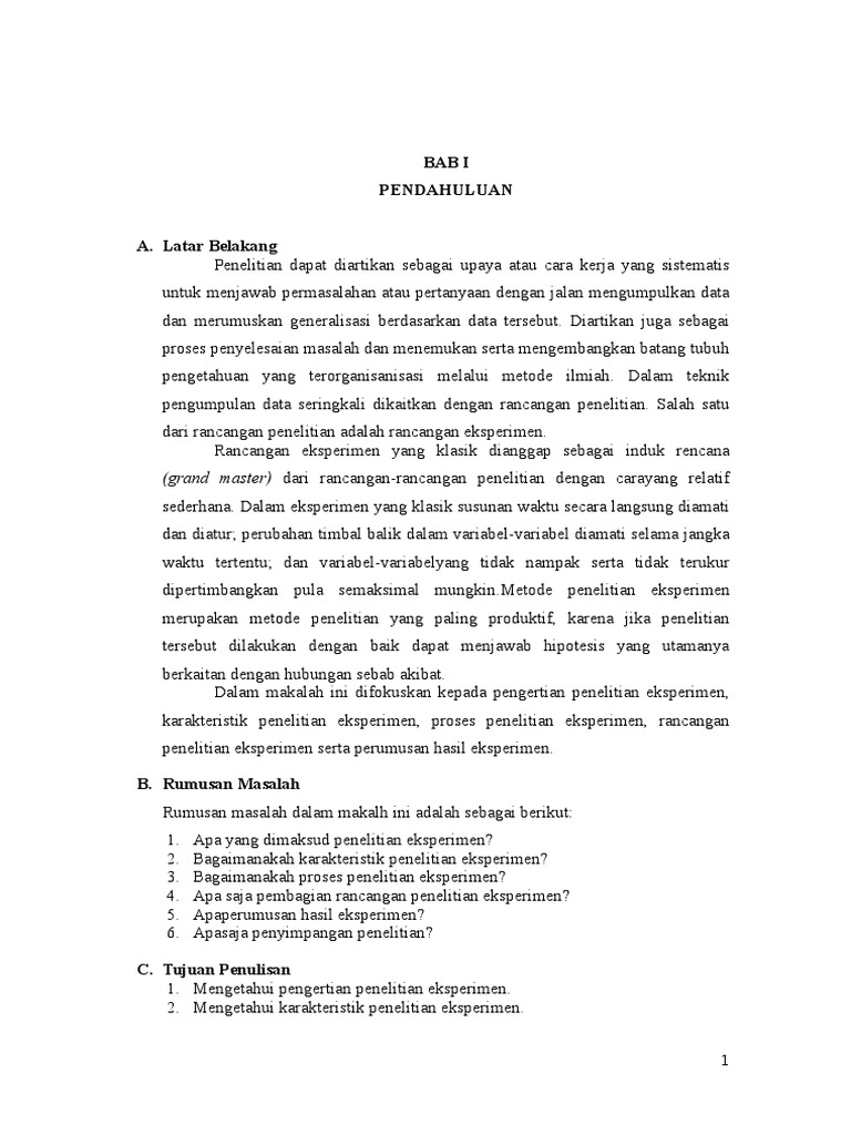 Makalah Penelitian Eksperimen Docx