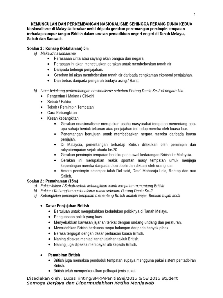 Bahan Bantu Murid Bagi Tugasan Kertas 3 Sejarah Spm 2015 Pdf